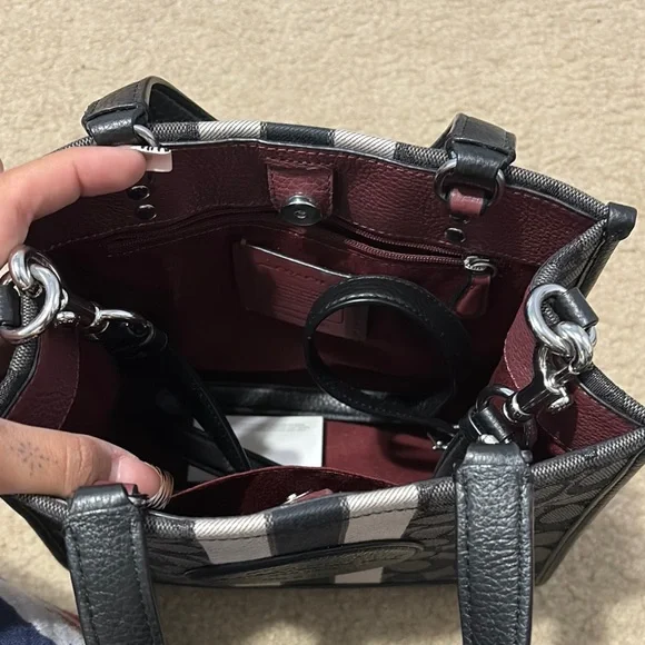 Coach Black and Gray Signature Tote - Picture 2 of 3